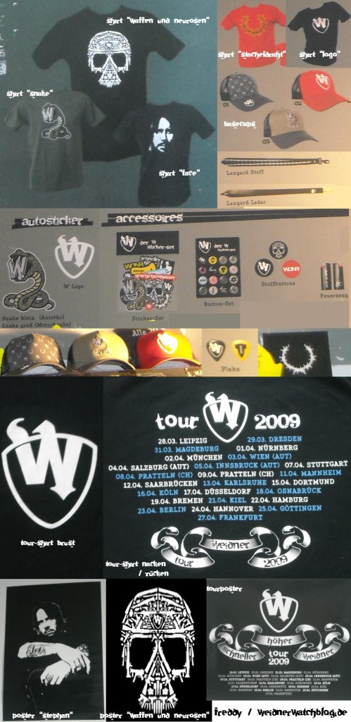 erhältliches Merchandise "Der W" auf der Tour